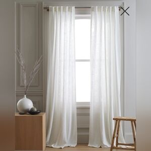 NWOT! Quince Cotton Sheer White Curtains- Set Of 2 Panels! 48"x96" (R19)